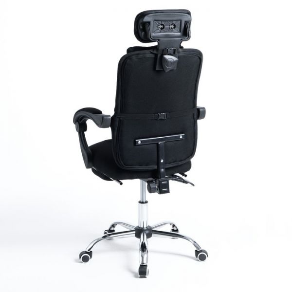 Кресло для оператора 818 черное, с подставкой для ног