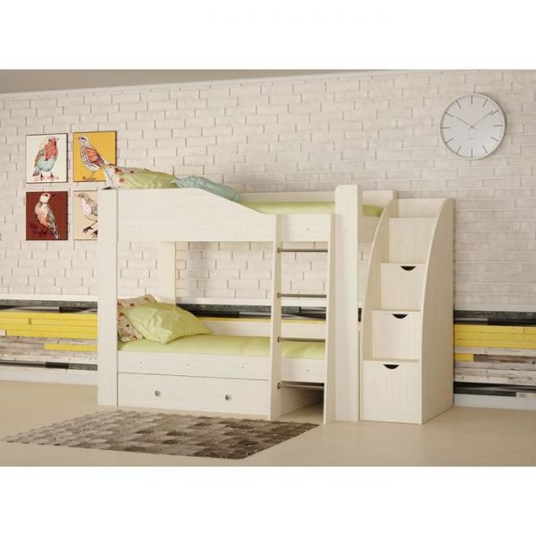 Лестница-комод, цвет дуб молочный / дуб молочный