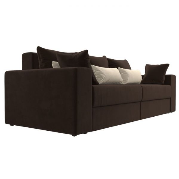 Диван прямой «Мэдисон», механизм еврокнижка, микровельвет, цвет коричневый