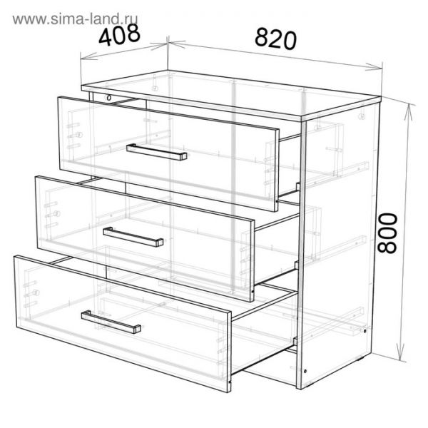 Комод Адель 820х405х800 Венге/Сосна Лоредо
