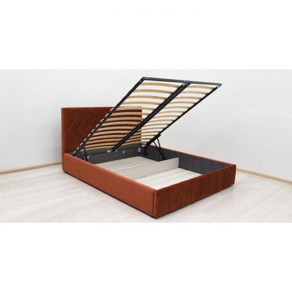 Кровать Милана, 1600х2000, ортопедическое осн+ПМ, Кирпичный/Терра