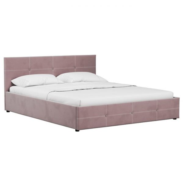 Кровать Синди, 1600х2000, ортопедическое осн+ПМ, Мазерати 15/Серо-розовый