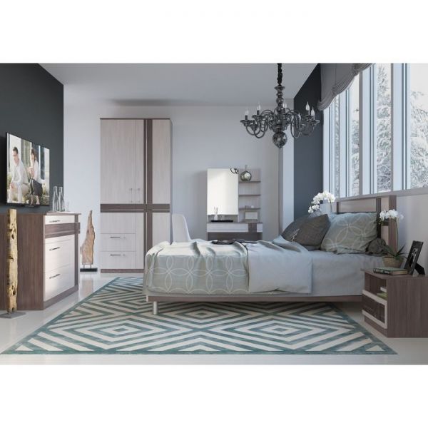 Кровать ПРЕЗЕНТ, 1400х2000, Бодега темный/светлый МДФ бодега темный