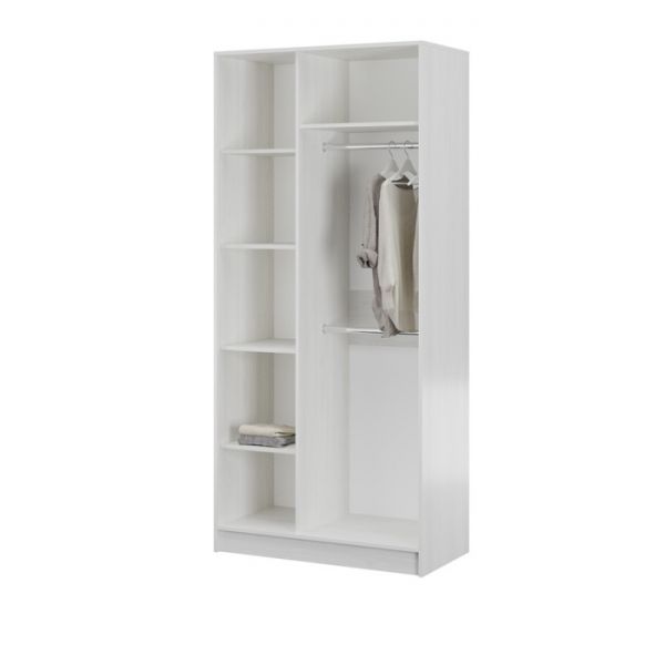 Шкаф двухстворчатый Мадлен 1000х546х2200 ясень анкор светлый/МДФ дуб бомонд какао