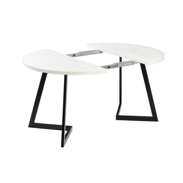 Стол РИМ D-1050/1500 Древесина белая/Опора РИМ Гаспар-К, черный матовый