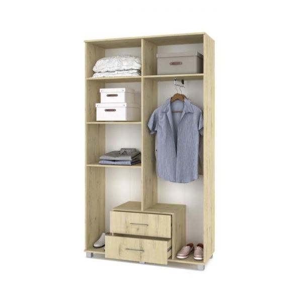 Шкаф четырёхстворчатый с зеркалом и ящиками Карина К43 1200x420x2100 Дуб ирландский