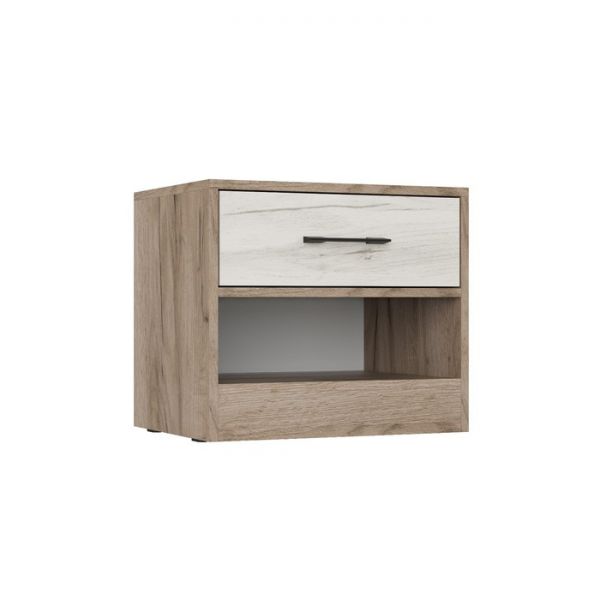 Тумба прикроватная Соната 500х380х440 Дуб крафт серый/Дуб крафт белый