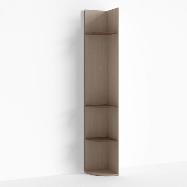 Стеллаж радиусный ПР-ШС-1-6, 330х330х2100 мм, ясень шимо светлый, ясень шимо темный