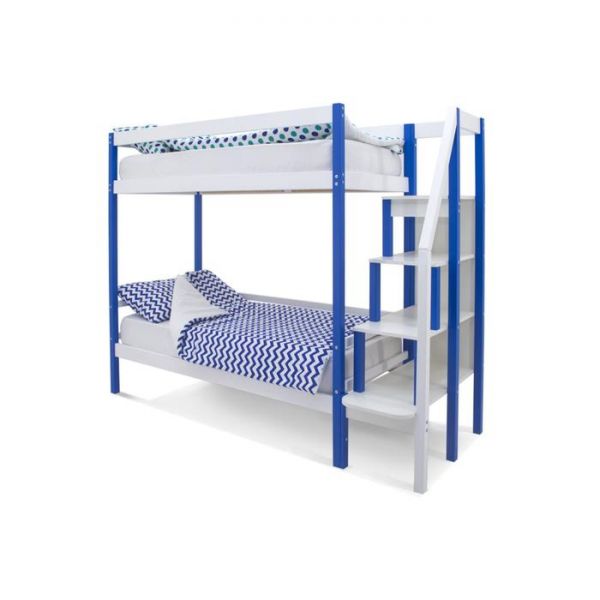 Детская двухъярусная кровать Бельмарко Svogen сине-белый