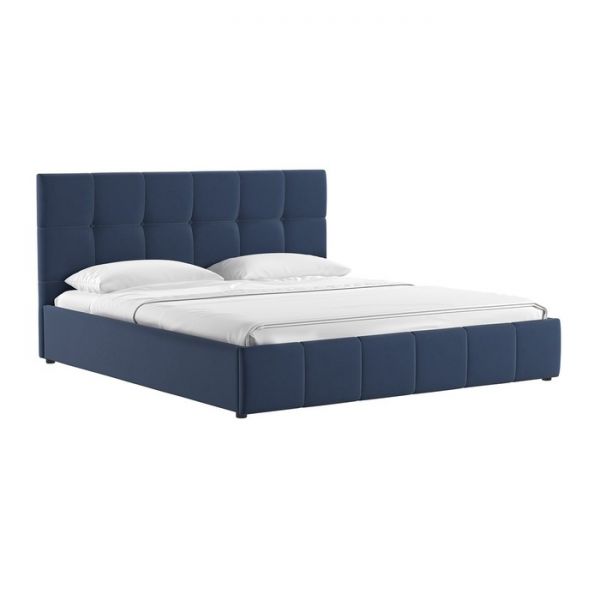 Кровать Хлоя, 1800х2000, ортопедическое осн+ПМ, Макс/Серо-синий