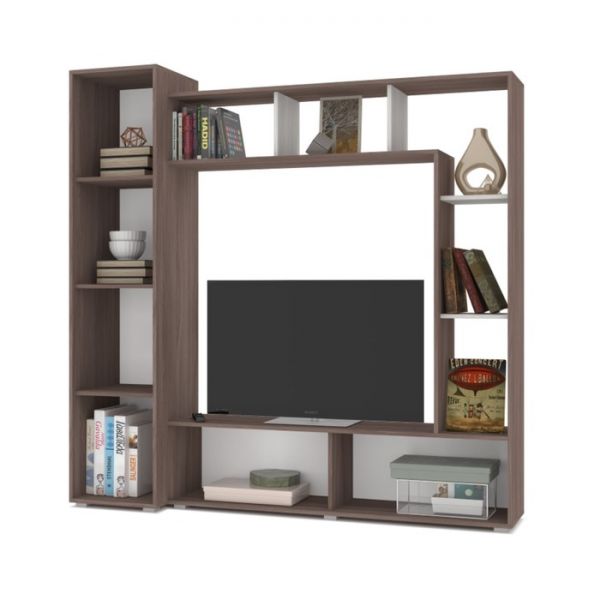 Мини стенка Прага 420х2050х1800 Анкор темный/светлый