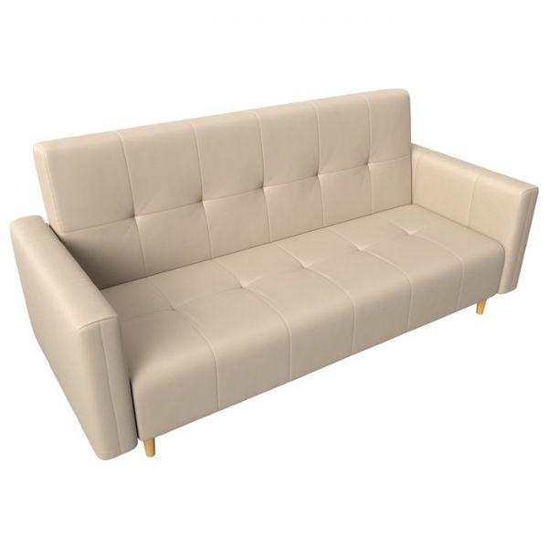 Прямой диван-книжка «Вест», механизм книжка, экокожа, цвет бежевый