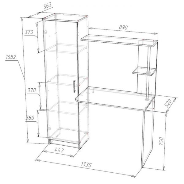 Стол письменный Стенли, Дуб сонома/Белый