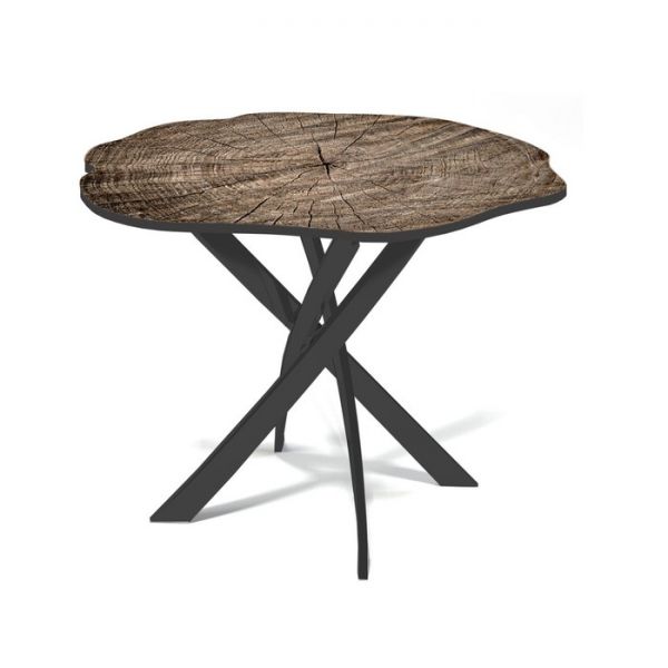 Обеденный стол «Спил 1», 900 ? 900 ? 750 мм, цвет чёрный / фотопечать 281202719