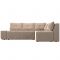 Угловой диван «Амадэус», правый угол, велюр, цвет бежевый