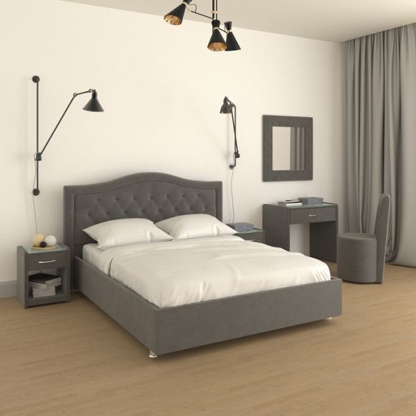 Кровать «Ротонда» с ПМ, 140 ? 200 см, ортопедическое основание, цвет Star Velvet 16 Grey