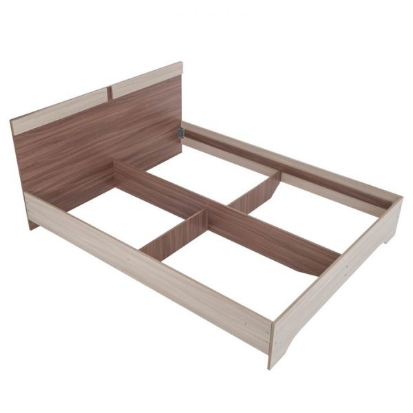 Кровать двуспальная Аура с основанием 1600х2000 ясень шимо тёмный/светлый