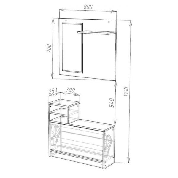 Прихожая Джейн 1, Дуб сонома
