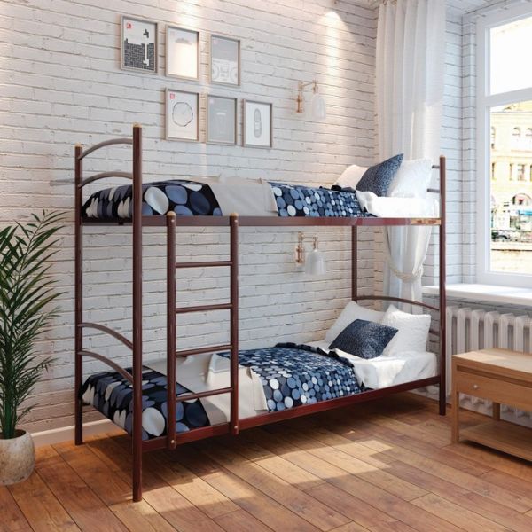 Кровать «Хостел Дуо», 900 ? 2000 мм, металл, цвет коричневый