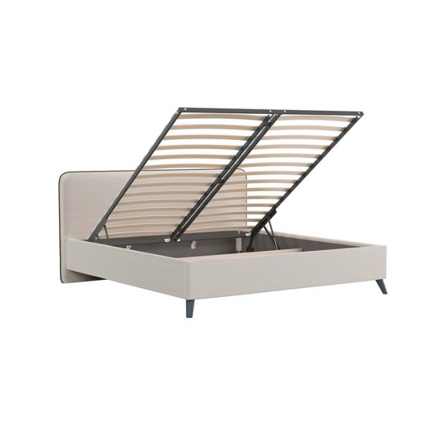 Кровать Миа, 1800х2000, ортопедическое осн+ПМ, Купер 17/Серо-Бежевый