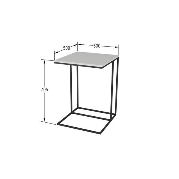 Стол придиванный «Хайгрет», 500 ? 500 ? 705 мм, металл, МДФ, цвет графит