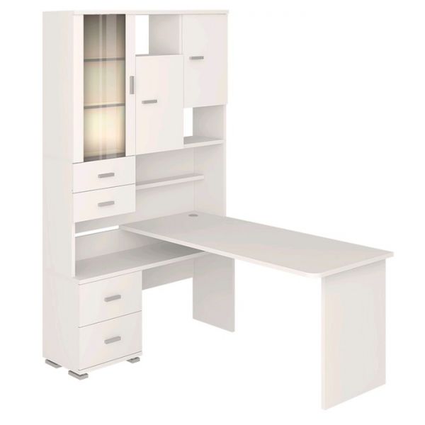 Стол компьютерный «СР 620/160», 1300 ? 1600 ? 2160 мм, левый, цвет белый