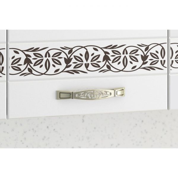 Кухонный гарнитур Мечта 1800х600 белый/белый металлик/гранат металлик