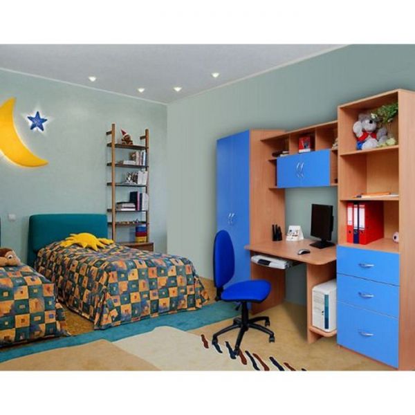 Стенка детская «Анюта 3», 2600?600?1960 мм, цвет бук / синий