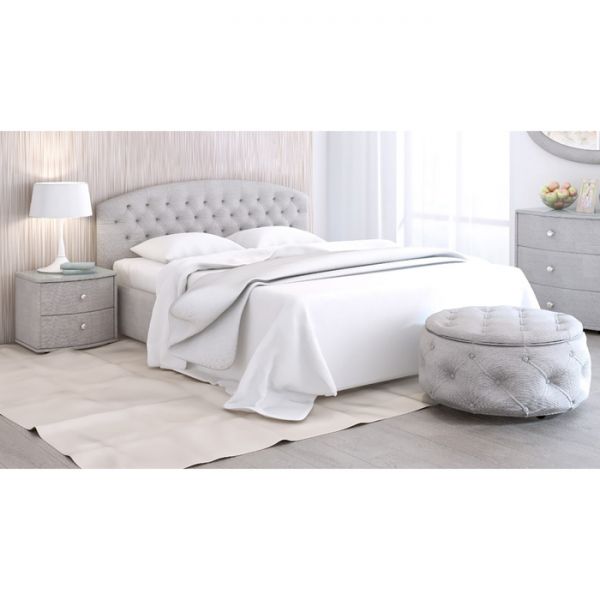 Кровать «Пальмира» с ПМ, 1400х2000, ортопедическое основание, рогожка, цвет серый