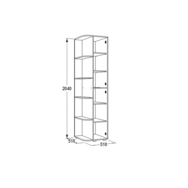 Шкаф крайний «Омега 16», 510 ? 510 ? 2040 мм, цвет ясень анкор светлый / анкор тёмный