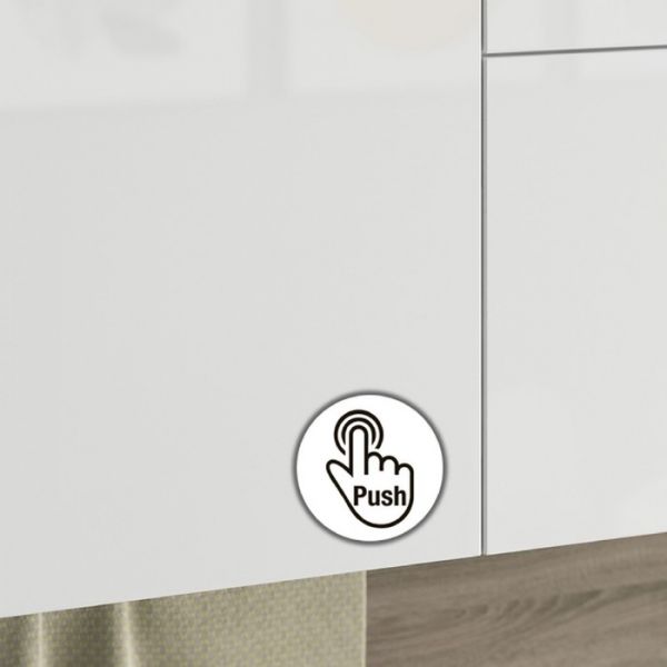 Кухонный гарнитур Бостон 1800х600  белый/белый/красный глянец