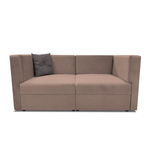 Диван модульный прямой «Бергамо», две секции, велюр, цвет dream yellow / dream grey