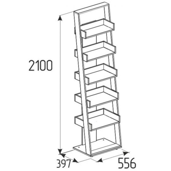 Стеллаж Nature 95, 556 ? 397 ? 2100 мм, цвет гаскон пайн / мокко