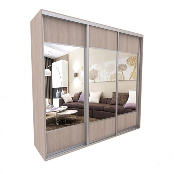 Шкаф-купе «Акцент-Дуэт», 1500 ? 600 ? 2310 мм, зеркало, цвет ясень шимо светлый