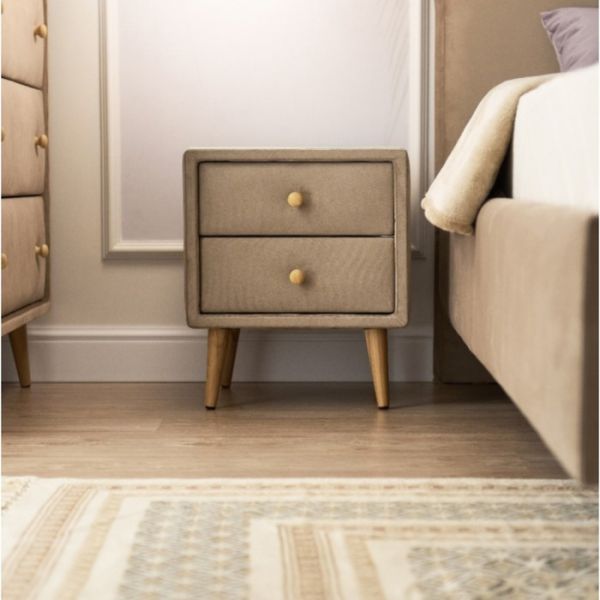 Тумба «Олимпия», 2 ящика, стекло, велюр, цвет velutto 05