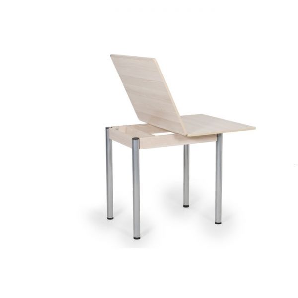 Стол Ирис поворотно-раскладной (ножки окрас Серебро), 1200x600x750, Ясень