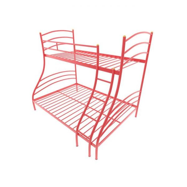 Двухъярусная кровать «Глория», 120 ? 190 см, каркас металл, лестница справа, цвет красный
