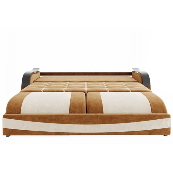 Прямой диван «Рим», механизм выкатной / еврокнижка, ППУ, велюр, цвет селфи 01 / селфи 15