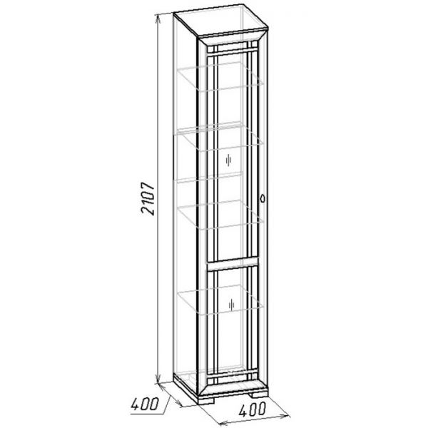 Шкаф для посуды Sherlock 13, 400 ? 400 ? 2107 мм, левый, цвет орех шоколадный