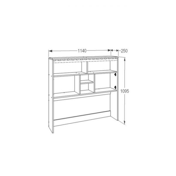 Полка настольная «Ольга 13», 1140 ? 250 ? 1095 мм, цвет ясень анкор тёмный / анкор светлый