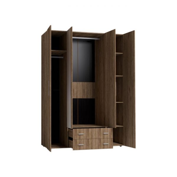 Шкаф для одежды и белья «Монако 555», 1600 ? 579 ? 2300 мм, дуб табачный craft
