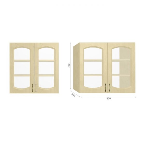 Кухня «Паула» со столешницей, размер 1.6 м, фасады МДФ, цвет берёза