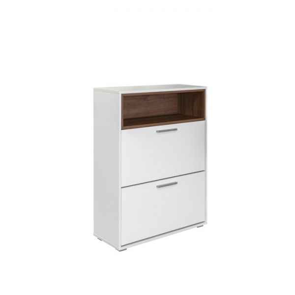 Обувница Лайт 08.136, 790х317х1053, Орех селект каминный/Белый премиум