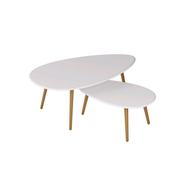 Комплект из двух журнальных столов «Твинс», 1200 ? 700 ? 460 мм, цвет белый