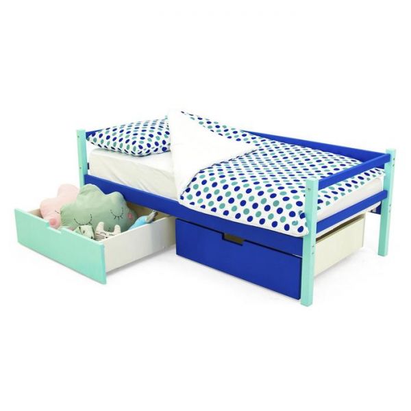 Детская кровать-тахта Svogen мятно-синий