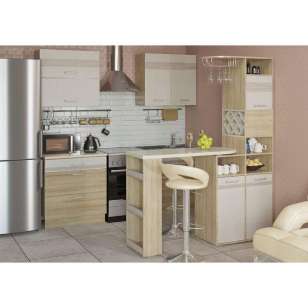 Шкаф перегородка двухсторонний "БАРС" 1590*450*2000 Дуб ривьера/Лен