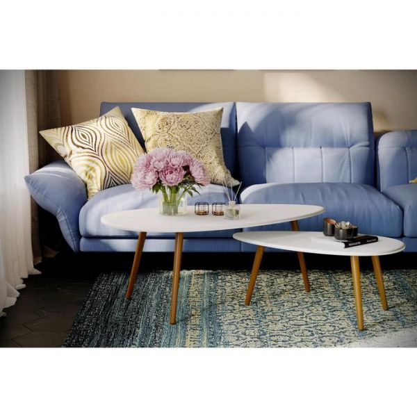 Комплект из двух журнальных столов «Твинс», 1200 ? 700 ? 460 мм, цвет белый