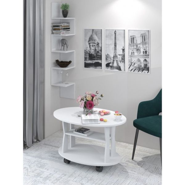 Стол журнальный 2, 900 ? 600 ? 515 мм, цвет белый