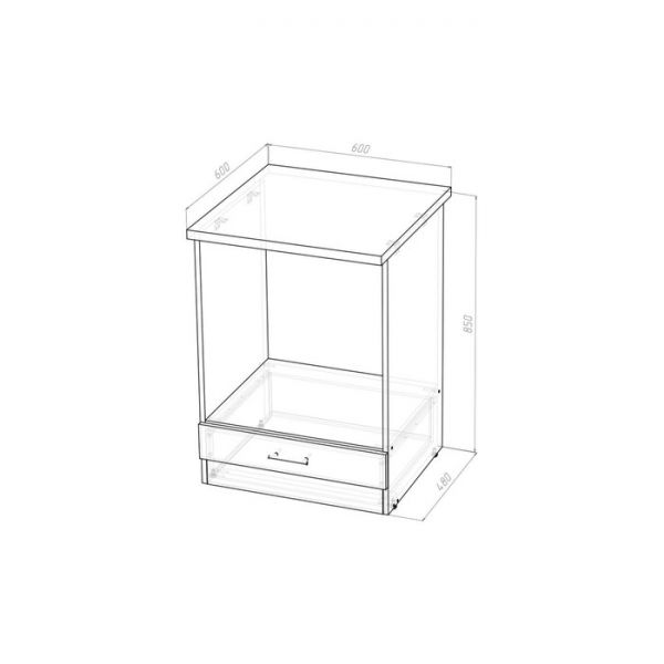 Шкаф напольный Полина 600х600х850 под духовой шкаф  венге/бодега/дуглас темный
