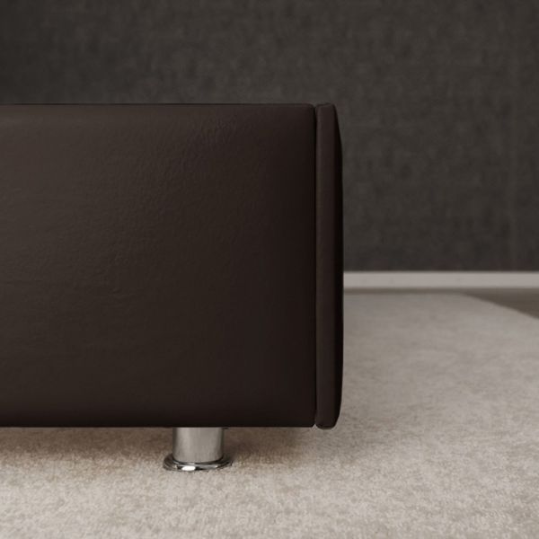 Кровать «Птичье гнездо» без ПМ, 1400х2000, встроенное основание, экокожа, цвет коричневый